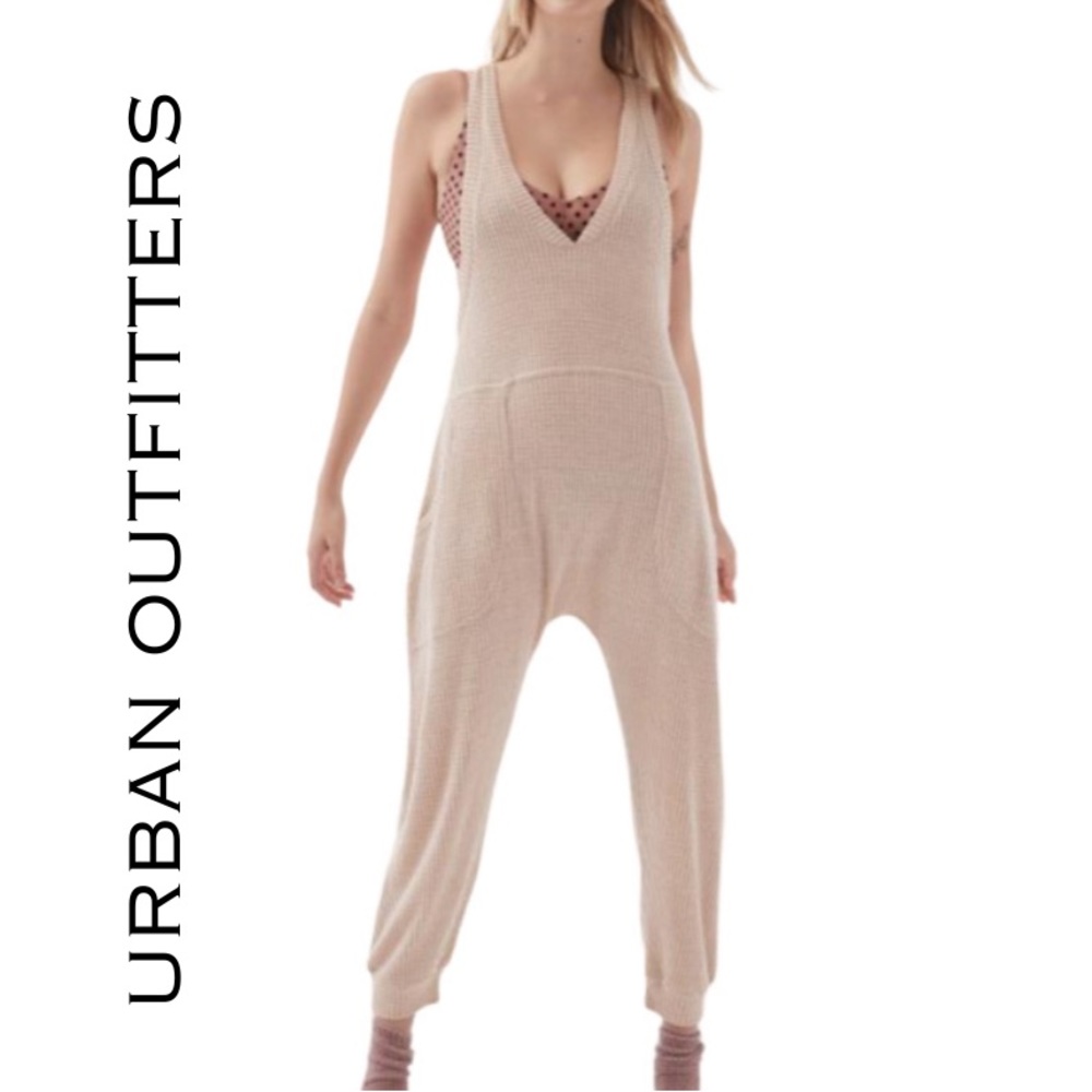 Out from under by Urban Outfitters waffle V-neck jumpsuit size small